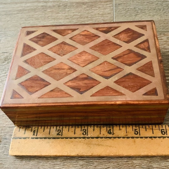 File Box, Vintage, Wood, Well Made, Joinery, Dove Tail  vintage wooden box with metal file